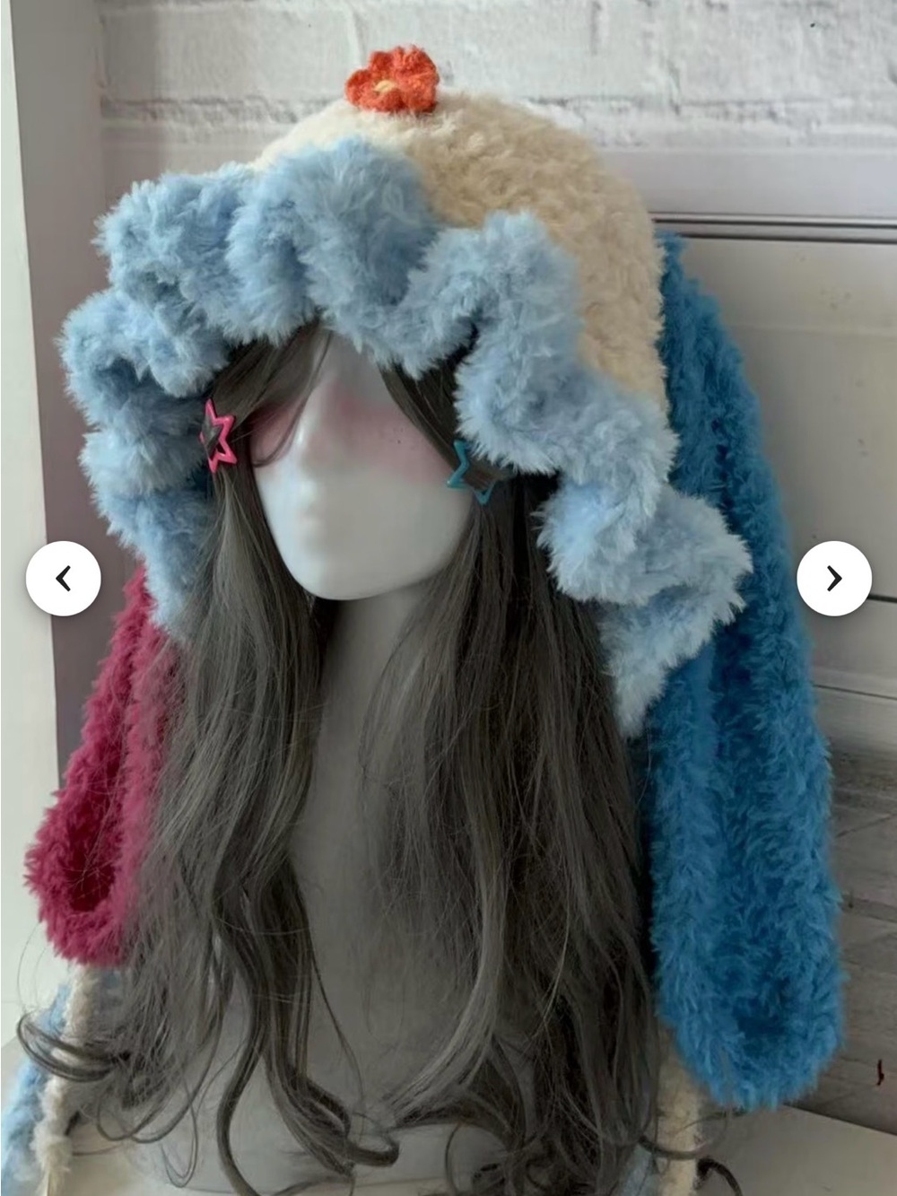 Plush Pink, Blue & Cream Usahana Sanrio Bunny Hood